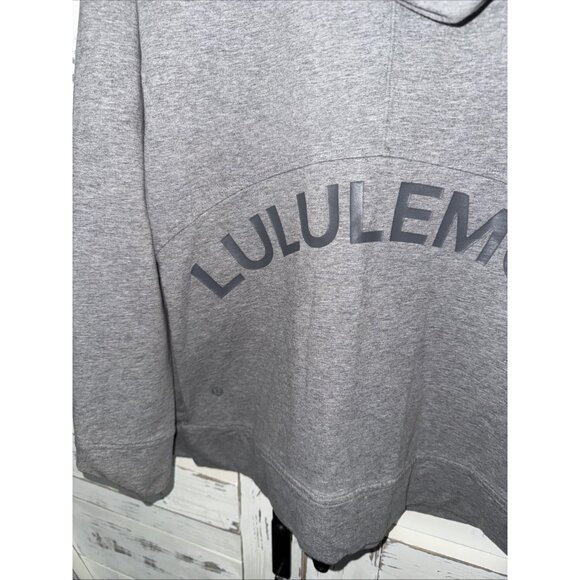 Lululemon Cut Above Hoodie Expression Heathered Gray Logo Back Side Slits Size 8 - Picture 4 of 10